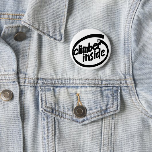 Badge Rond 5 Cm Grimpeur à l'intérieur (En situation)