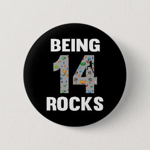 Badge Rond 5 Cm Grimpeur de 14 ans Anniversaire 14e grimpeur Bei