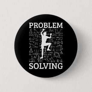 Badge Rond 5 Cm Grimpeur de blocs résolvant des problèmes d'escala