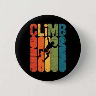 Badge Rond 5 Cm Grimpeur de roche Grimpeur d'escalade Vintage Boul
