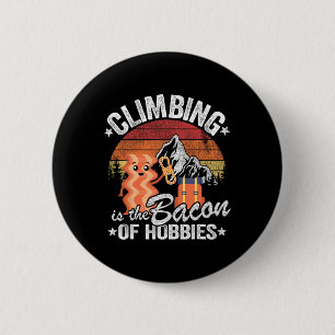 Badge Rond 5 Cm Grimpeur d'évolution de bloc rétro d'escalade de r