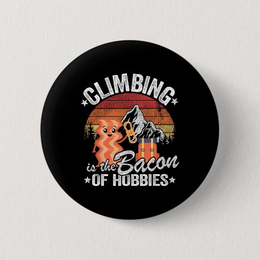 Badge Rond 5 Cm Grimpeur d'évolution de bloc rétro d'escalade de r (Devant)