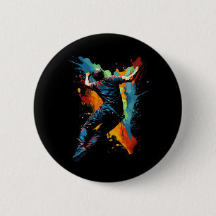 Badge Rond 5 Cm Grimpeur sur roche peinte Hommes Artistiques Garço