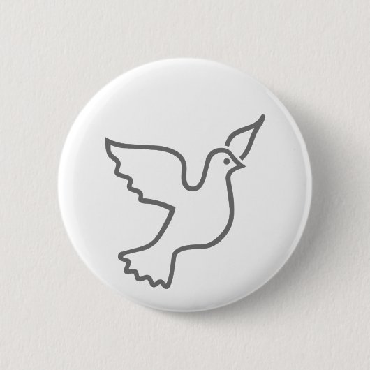 Badge Rond 5 Cm Gris de colombe de paix (Devant)