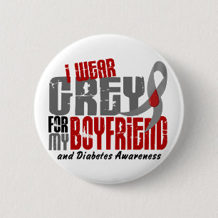 Badge Rond 5 Cm GRIS d'USAGE du diabète I POUR MON AMI 6,2
