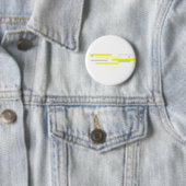 Badge Rond 5 Cm Gris Jaune Blocs Art Abstrait (En situation)