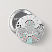 Badge Rond 5 Cm Gris Kaleidoscope Art (Devant & derrière)