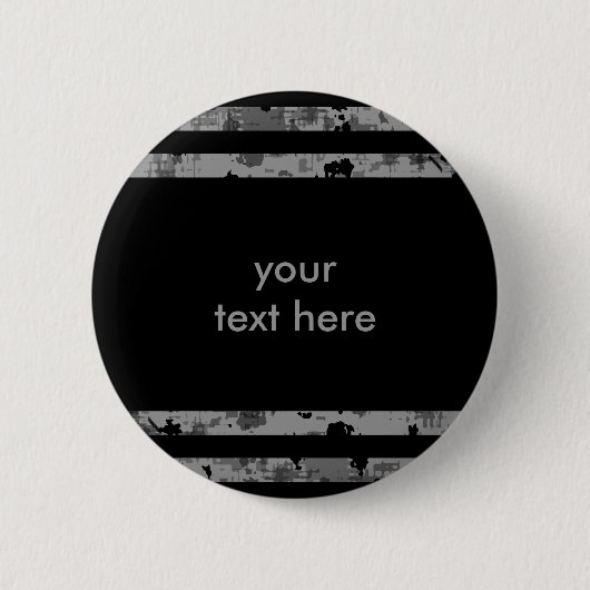 Badge Rond 5 Cm Gris noir et gris rayé (Devant)