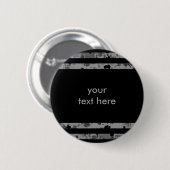Badge Rond 5 Cm Gris noir et gris rayé (Devant & derrière)
