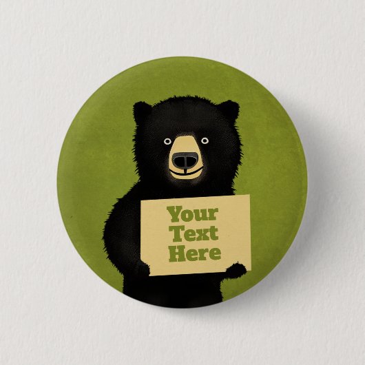 Badge Rond 5 Cm Grizzly Bear (Devant)