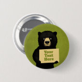 Badge Rond 5 Cm Grizzly Bear (Devant & derrière)