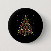 Badge Rond 5 Cm Grizzly Bear Père Noël Christmas Tree Lumières Swe (Devant)