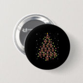 Badge Rond 5 Cm Grizzly Bear Père Noël Christmas Tree Lumières Swe (Devant & derrière)