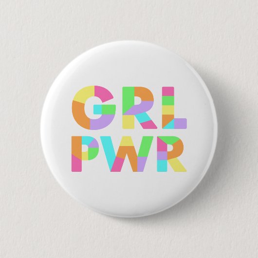 Badge Rond 5 Cm GRL PWR coloré (Devant)