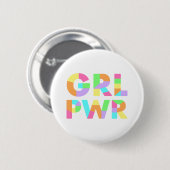 Badge Rond 5 Cm GRL PWR coloré (Devant & derrière)