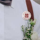 Badge Rond 5 Cm GROOM TEAM Simple Double Bonheur Mariage chinois