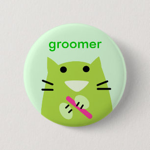 Badge Rond 5 Cm Groomer d'animal familier