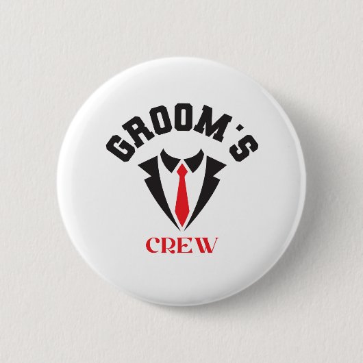 Badge Rond 5 Cm Groom's Crew - Modern Groomsmen Bachelor Party (Devant)