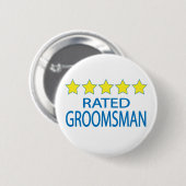 Badge Rond 5 Cm Groomsman cinq étoiles (Devant & derrière)