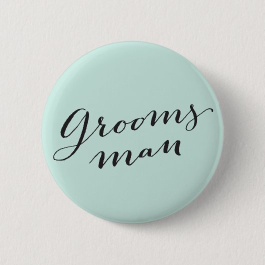 Badge Rond 5 Cm Groomsman Classic Script Mariage Bachelor Party (Devant)