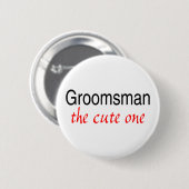 Badge Rond 5 Cm Groomsman (le mignon) (Devant & derrière)