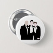 Badge Rond 5 Cm Groomsmen en Cravate noire Pose pour une photo (Devant & derrière)