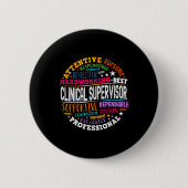 Badge Rond 5 Cm Groovy Clinical Supervisor Appreciation Health Wor (Devant)