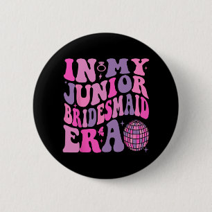 Badge Rond 5 Cm Groovy Dans Mon Ère de Demoiselle d'Honneur Junior