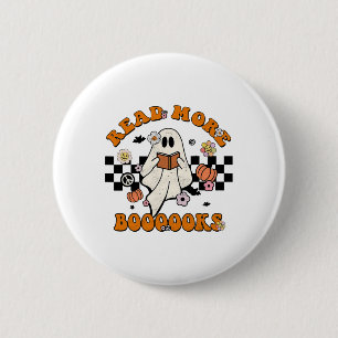Badge Rond 5 Cm Groovy Halloween Read More Books Cute Boo Read A B