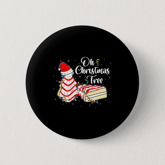 Badge Rond 5 Cm Groovy Oh Christmas Tree Cakes Debbie Becky Jen Ca (Devant)