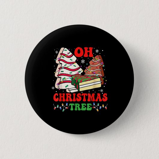 Badge Rond 5 Cm Groovy Oh Christmas Tree Cakes Debbie Becky Jen Ca (Devant)
