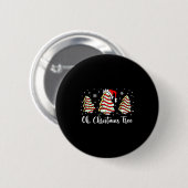 Badge Rond 5 Cm Groovy Oh Christmas Tree Cakes Debbie Becky Jen Ca (Devant & derrière)