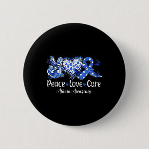 Badge Rond 5 Cm Groovy Paix Amour Cure Ruban Bleu Sensibilisation