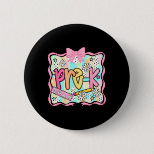 Badge Rond 5 Cm Groovy Pré-maternelle Retour à l'école Premier Jou