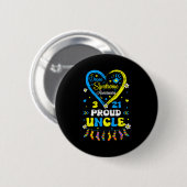 Badge Rond 5 Cm Groovy Proud Down Syndrome Uncle Awareness Matchin (Devant & derrière)