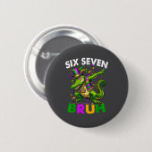 Badge Rond 5 Cm Groovy Six Seven Bruh Alligator Dabbing Mardi Gras (Devant & derrière)