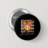 Badge Rond 5 Cm Groovy Softll Sœur Coquette Bow Softll  (Devant & derrière)