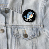 Badge Rond 5 Cm Gros-cétacés Drôle Jeu Narwhal BG foncé (En situation)