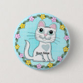 Badge Rond 5 Cm Gros chat Kitten (Devant)