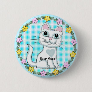 Badge Rond 5 Cm Gros chat Kitten