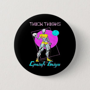 Badge Rond 5 Cm Gros Coiffures Les Gars Broyeurs Poids Bodybuildin