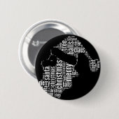Badge Rond 5 Cm Gros Noir Blanc Joyeux Noël Père Noël Typographie (Devant & derrière)