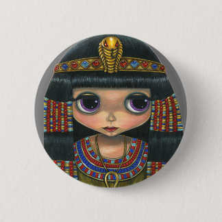 Badge Rond 5 Cm Gros Oeil Cléopâtre Fille Poupée mignonne