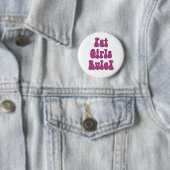 Badge Rond 5 Cm Grosse règle de filles ! Bouton (En situation)