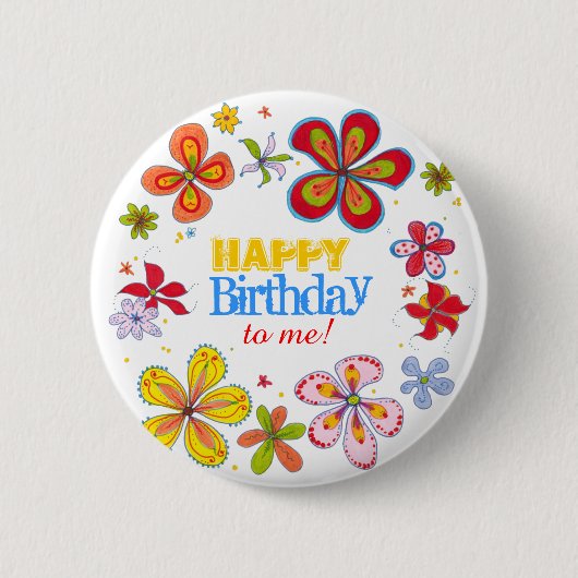 Badge Rond 5 Cm Grosses Fleurs Fraîches Retro Fraîches Personnalis (Devant)