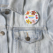 Badge Rond 5 Cm Grosses Fleurs Fraîches Retro Fraîches Personnalis (En situation)