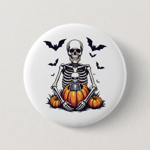 Badge Rond 5 Cm Grossesse éffrayante de squelette enceinte d'Hallo