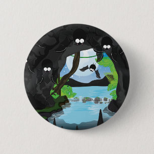 Badge Rond 5 Cm Grotte aux chauves-souris