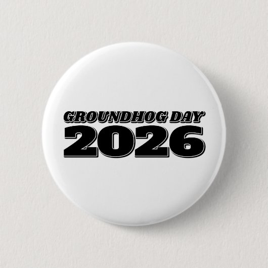 Badge Rond 5 Cm Groundhog Day 2026 (Devant)