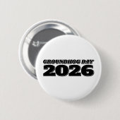 Badge Rond 5 Cm Groundhog Day 2026 (Devant & derrière)